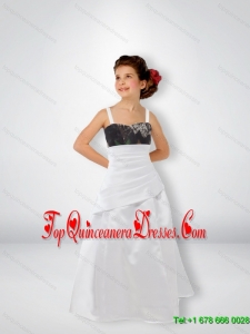 New Arrival A Line Straps Camo Kid Pageant Dresses with Sweep Train