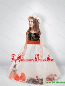 New Arrival Ball Gown Scoop Belt Camo Kid Pageant Dresses
