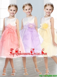 Beautiful Scoop TulleMini Quinceanera Dress with Hand Made Flowers and Ruffles