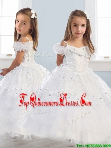 Exquisite Spaghetti Straps Cap Sleeves Mini Quinceanera Dress with Lace and Ruffled Layers