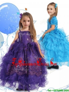 Luxurious Spaghetti Straps New Arrival Kid Pageant Dresses with Lace and Ruffled Layers