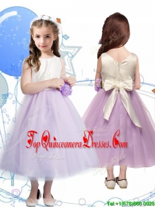 Wonderful Scoop New Arrival Kid Pageant Dresses with Hand Made Flowers and Bowknot