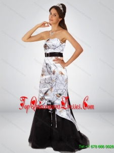 Dynamic Column Camo Gorgeous Dama Dresses with Hand Made Flower and Sashes