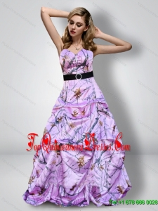 Romantic Sweetheart Fashionable Camo Dama Dresses with Sash for 2015