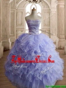 Best Selling Beaded and Ruffled Sweet 16 Dress in Lilac