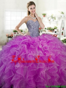 New Arrivals Beaded Bodice and Ruffled Quinceanera Dress in Organza