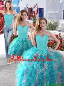 Best Selling Big Puffy Detachable Quinceanera Dresses with Beading and Ruffles