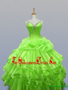 2016 Summer Top Seller Straps Quinceanera Dresses with Ruffled Layers