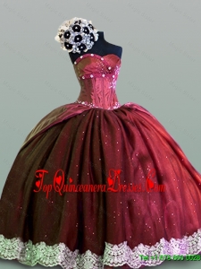 Beautiful Sweetheart Lace Quinceanera Gowns in Taffeta for 2015 Fall