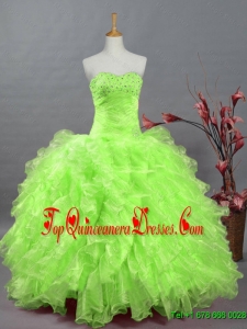 Elegant Sweetheart Quinceanera Dresses in Spring Green for 2015 Fall