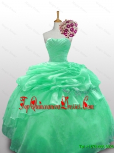 2015 Real Sample Beautiful Strapless Quinceanera Dresses with Appliques