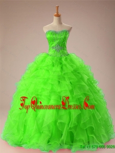 2015 Real Sample Perfect Sweetheart Quinceanera Dresses with Beading and Ruffles