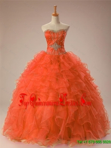 2015 Real Sample Sweetheart Beaded Quinceanera Gowns in Organza