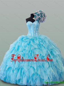 Real Sample Beading Sweetheart Quinceanera Dresses for 2015 Fall
