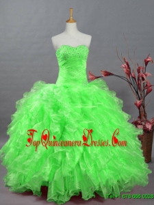 2015 New Style Real Sample Quinceanera Dresses with Beading and Ruffles
