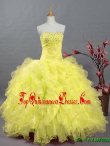 Elegant Sweetheart Quinceanera Dresses with Beading and Ruffles for 2015 Fall