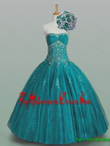 New Arrival 2016 Summer Strapless Beaded Quinceanera Dresses with Appliques