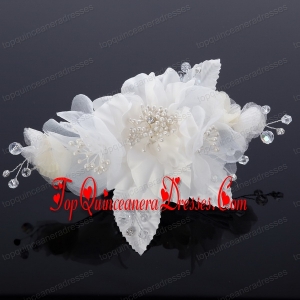 Beautiful Pearls Blue Tulle Fascinators Hair Flower