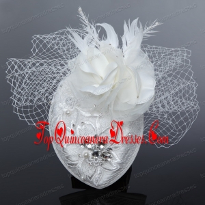 White 2014 Lovely Rhinestone Feather Hat Hair Ornament