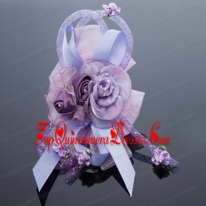 2014 Pretty Beading Tulle Lavender Hair Ornament