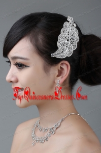 Artistic Alloy Rhinestone Jewelry Set Including Necklace Earring And Crown