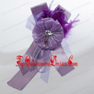 Beautiful Lavender Tulle Feather Hair Ornament