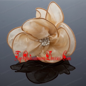 Cheap Organza Champagne Fascinators for Special Occasion