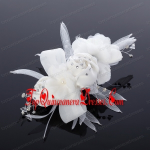 Cheap Tulle Rhinestone Hair Flower for Wedding
