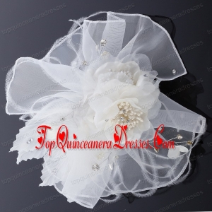 Elegant Feather Red Imitation Pearls Fascinators for Wedding