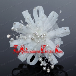 Elegant Feather Tulle Fascinators with Imitation Pearls