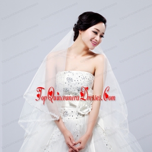 Fairy Two-Tier with Lace Angle Cut Edg Wedding Veils