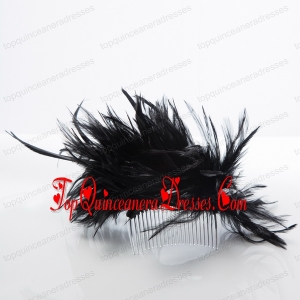 Feather Black Summer Hair Combs for Women