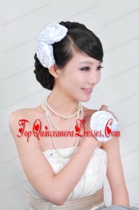 Shimmering Ladies Pearl Necklaceand Headpiece Jewelry Set