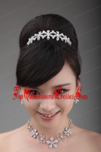 Shining Rhinestone Wedding Jewelry Set Including Crown Necklace And Earrings