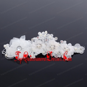 Simple Hairpins Imitation Pearls Birdcage Veils in White