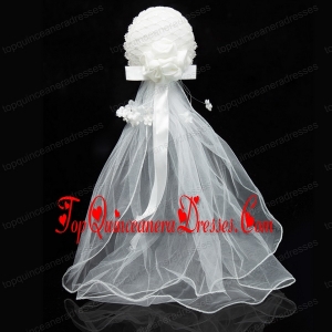 Simple Organza White Fascinators for Wedding