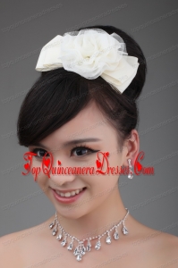 White Tulle Cheap Hairpins Birdcage Veils with Lace