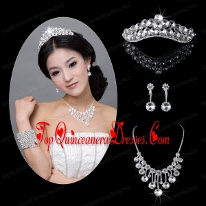 Exquisite Alloy With Rhinestone Pearl Ladies Jewelry Sets