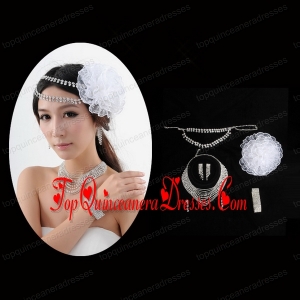 Glamourious Bridal Jewelry Sets with Necklace Earings and Bracelet