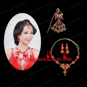 Graceful Alloy and Imitation Jewelry sets in Red