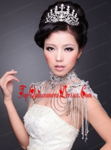 High Quality Alloy With Crystal Ladies Tiara and Necklace
