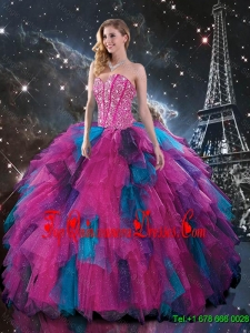 2016 Summer Discount Multi Color Sweetheart Quinceanera Dresses with Beading