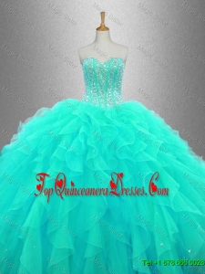 Ball Gown Elegant Sweet 16 Dresses with Beading and Ruffles