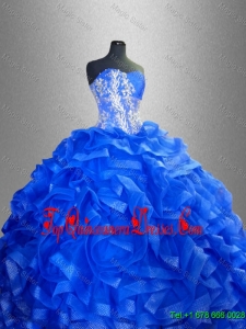Beaded Sweetheart Luxurious Quinceanera Gowns with Ruffles for 2016