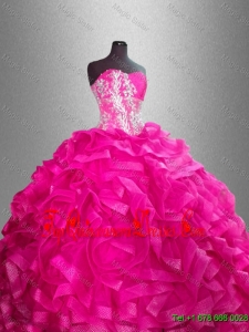 Beaded and Ruffles Discount Sweet 16 Gowns with Sweetheart