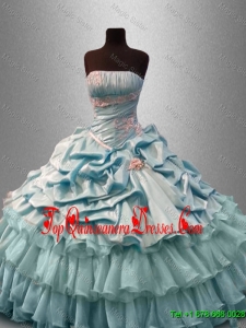 Classical Strapless Quinceanera Dresses with Pick Ups and Beading