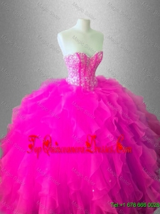 Fashionable Ball Gown Ruffles Sweet 16 Gowns with Beading for Winter