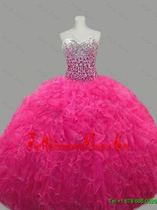 New Style Sweetheart Ball Gown White Quinceanera Dresses with Beading and Ruffles