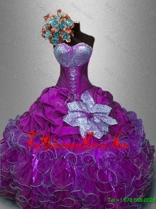 New Style Sweetheart Quinceanera Gowns with Sequins for 2016