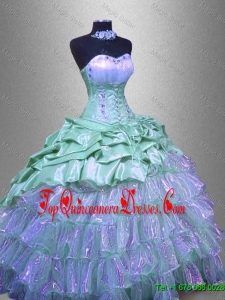 2016 Elegant Ruffled Layers Sweet 16 Dresses with Beading